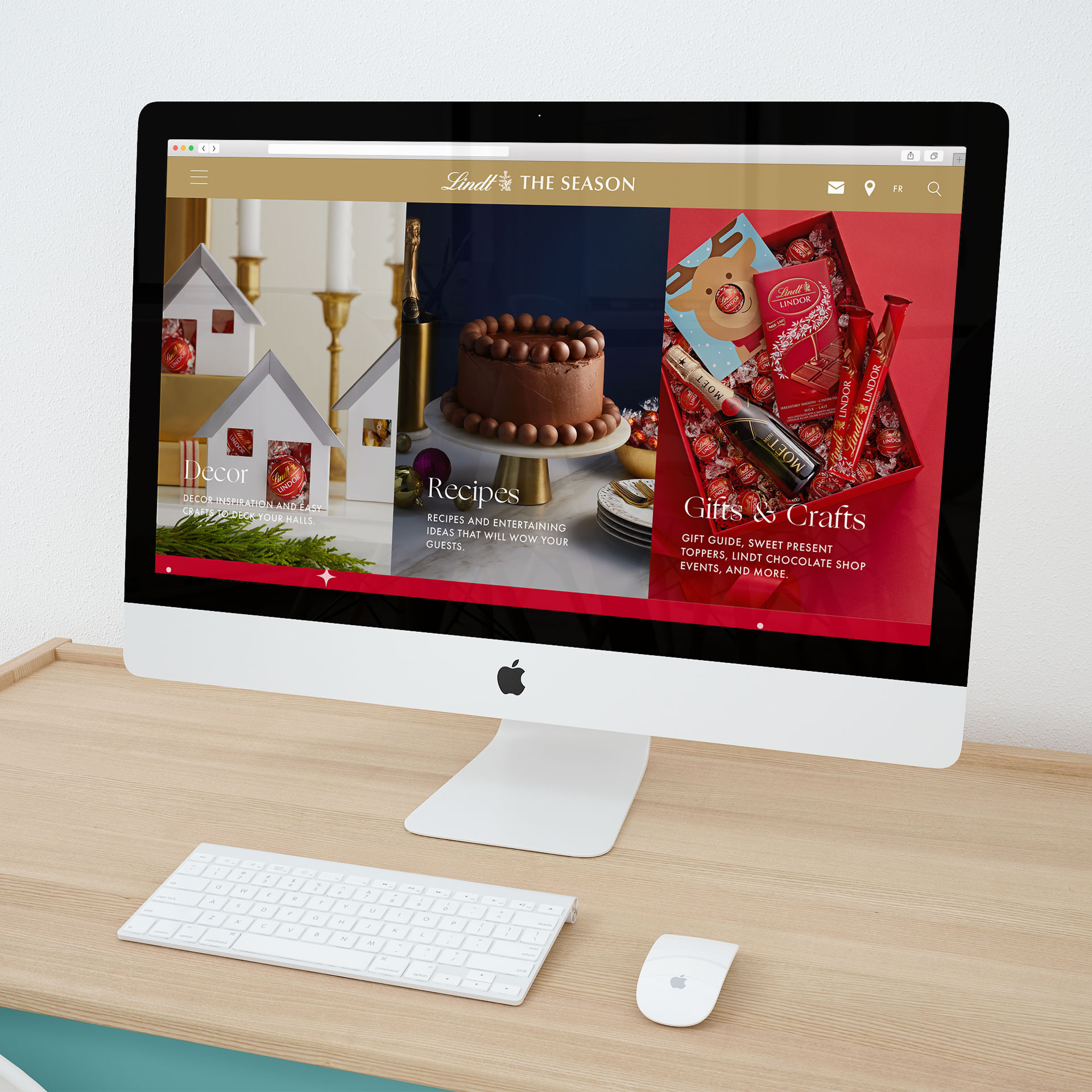Lindt the Season website on iMac